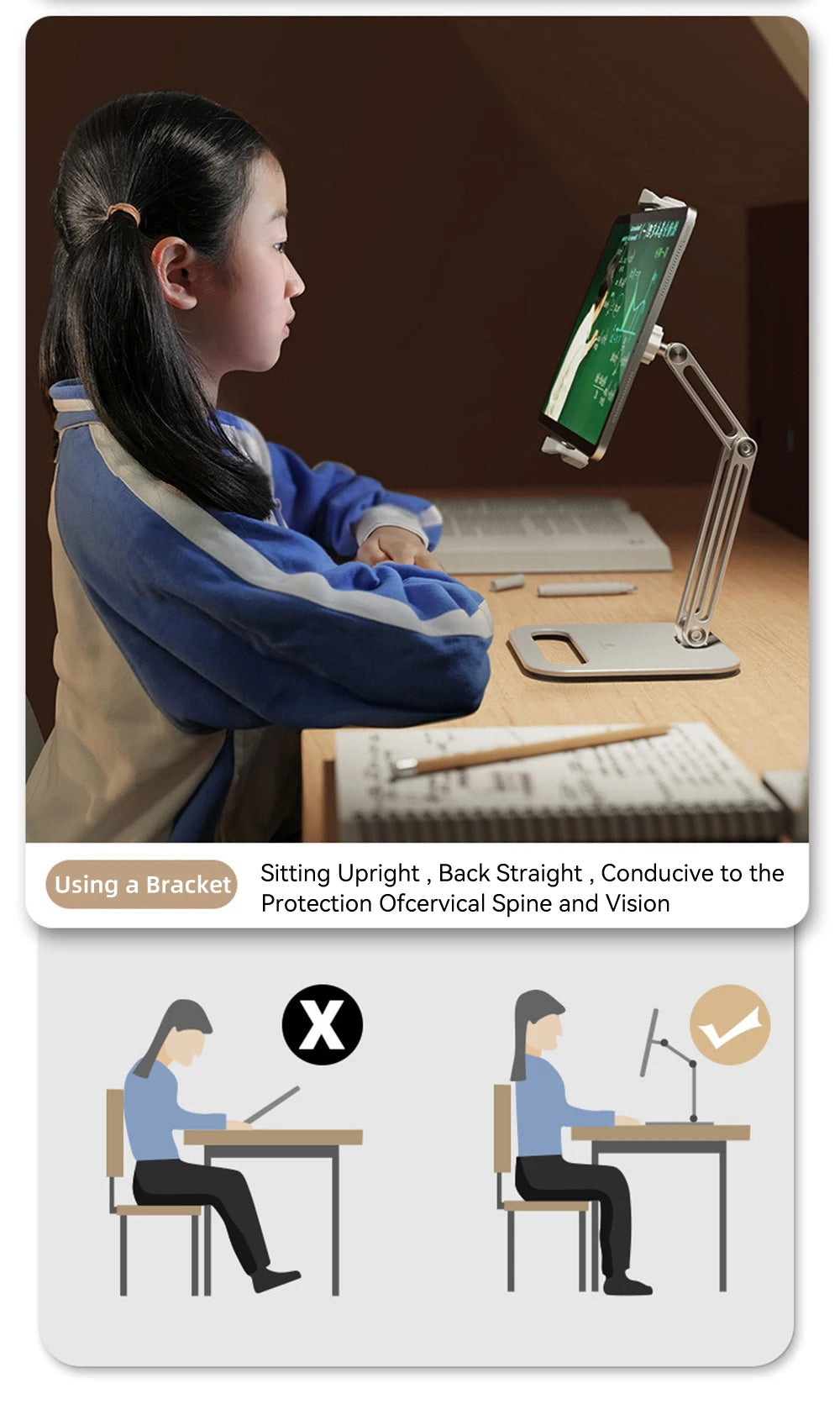 TOT ErgoArm Pro – 360° Rotating Aluminum Tablet & Phone Stand (4–13”)