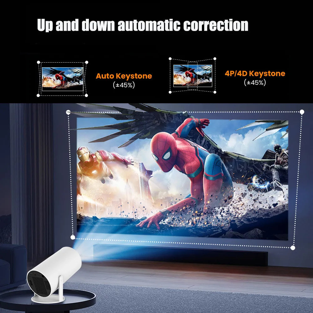 TOT HY300 Lite Projector – Android 4K Support, 300 ANSI HD WiFi Smart Cinema
