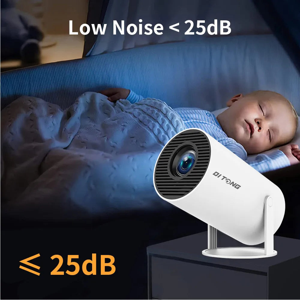 TOT HY300 Lite Projector – Android 4K Support, 300 ANSI HD WiFi Smart Cinema