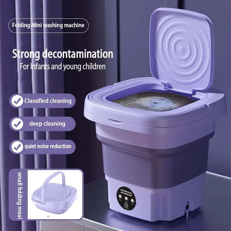 TOT FoldWash 8L – Portable Foldable Washing Machine with Dry & Wash Modes