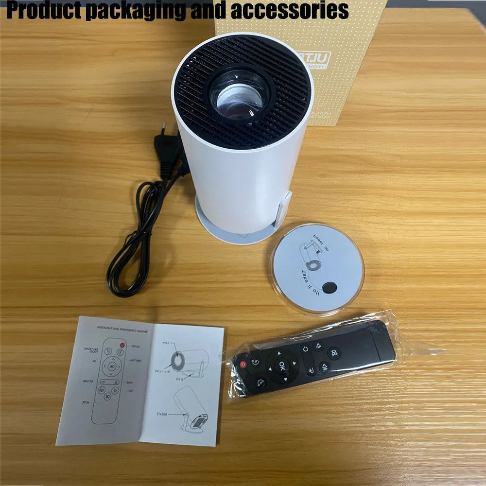 TOT HY300 Lite Projector – Android 4K Support, 300 ANSI HD WiFi Smart Cinema