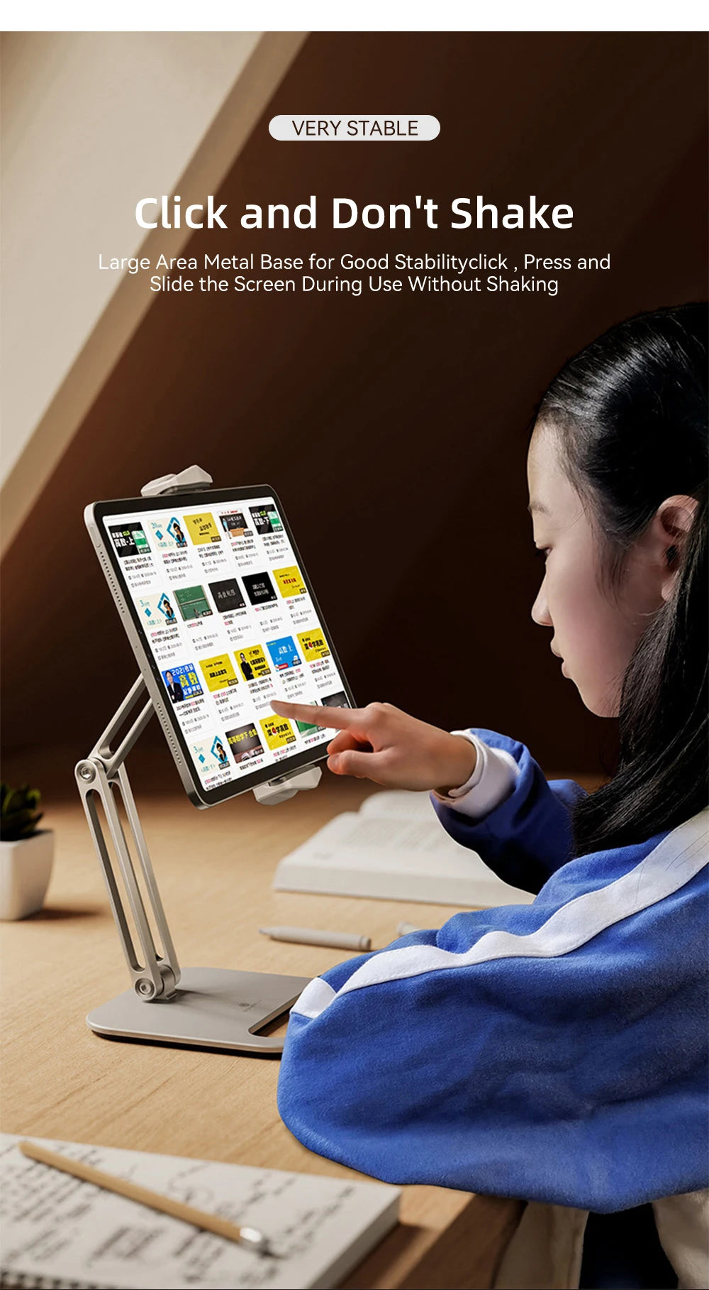 TOT ErgoArm Pro – 360° Rotating Aluminum Tablet & Phone Stand (4–13”)