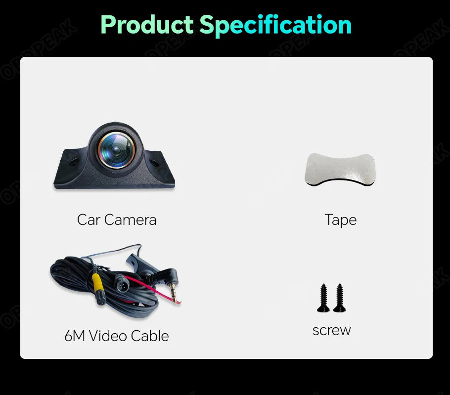 TOT 360° Rear View Car Camera – Full HD 1080P with Golden Lens & Night Vision