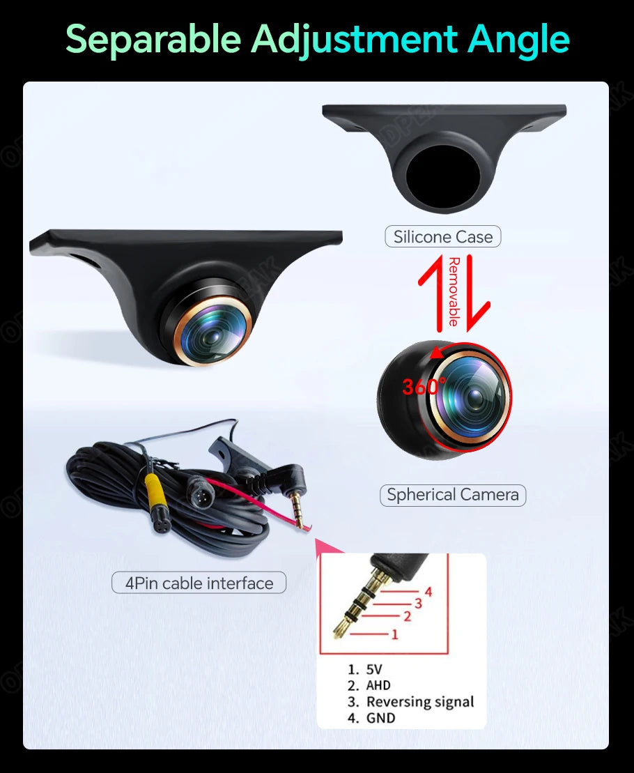 TOT 360° Rear View Car Camera – Full HD 1080P with Golden Lens & Night Vision