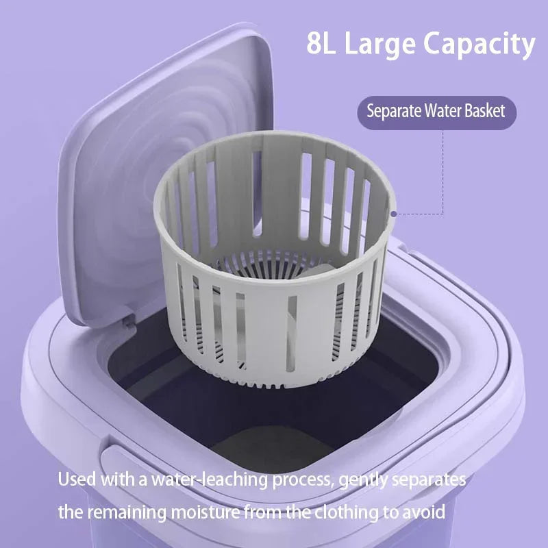 TOT FoldWash 8L – Portable Foldable Washing Machine with Dry & Wash Modes