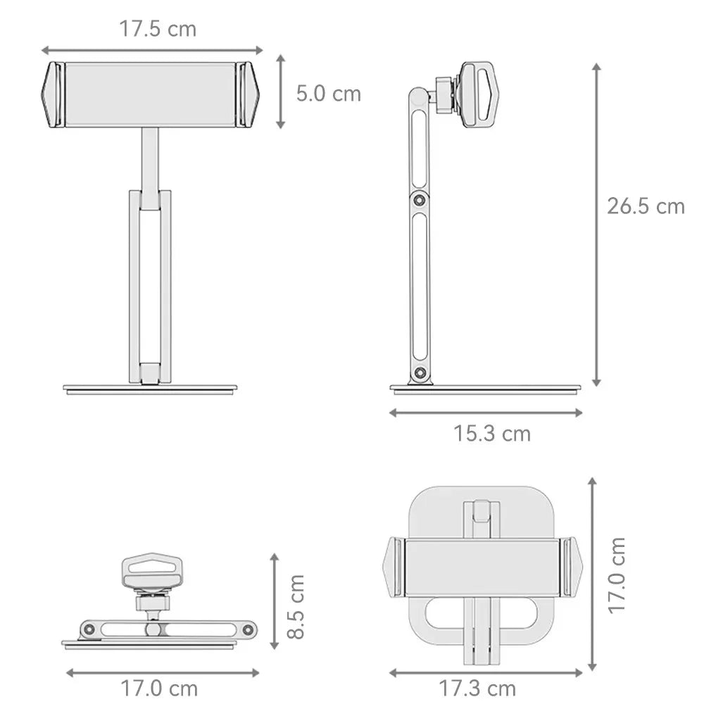 TOT ErgoArm Pro – 360° Rotating Aluminum Tablet & Phone Stand (4–13”)