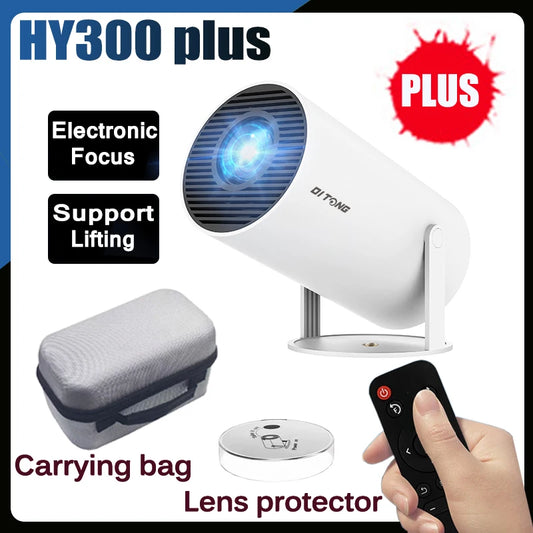 TOT HY300 Lite Projector – Android 4K Support, 300 ANSI HD WiFi Smart Cinema