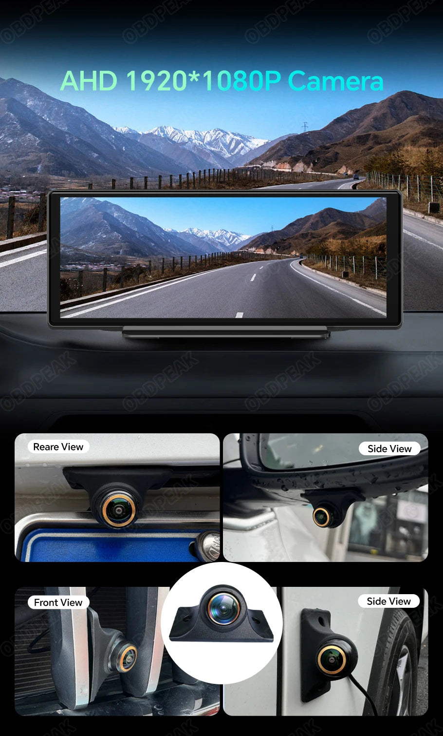TOT 360° Rear View Car Camera – Full HD 1080P with Golden Lens & Night Vision