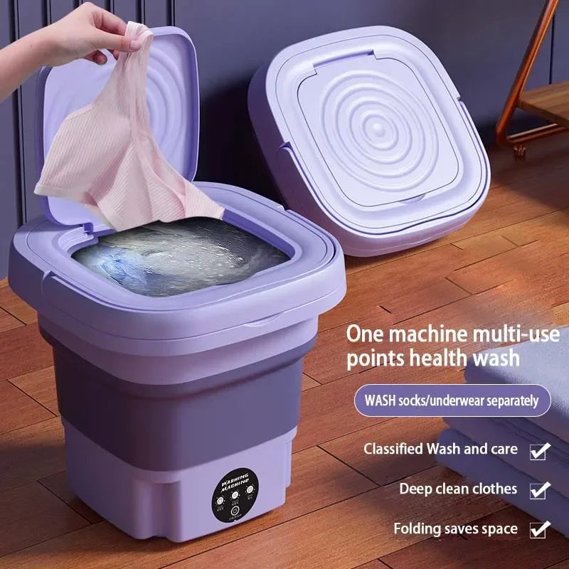 TOT FoldWash 8L – Portable Foldable Washing Machine with Dry & Wash Modes