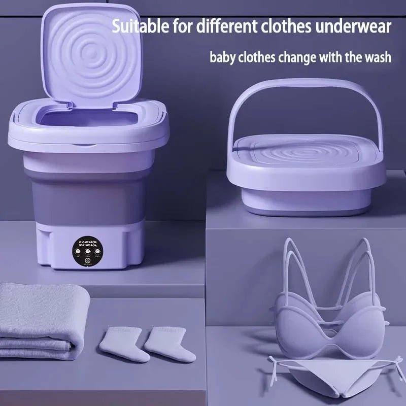 TOT FoldWash 8L – Portable Foldable Washing Machine with Dry & Wash Modes