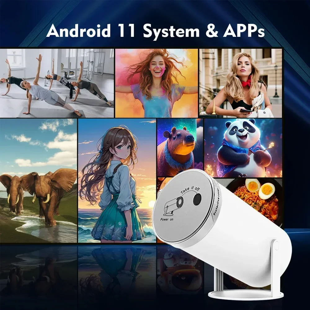 TOT HY300 Lite Projector – Android 4K Support, 300 ANSI HD WiFi Smart Cinema