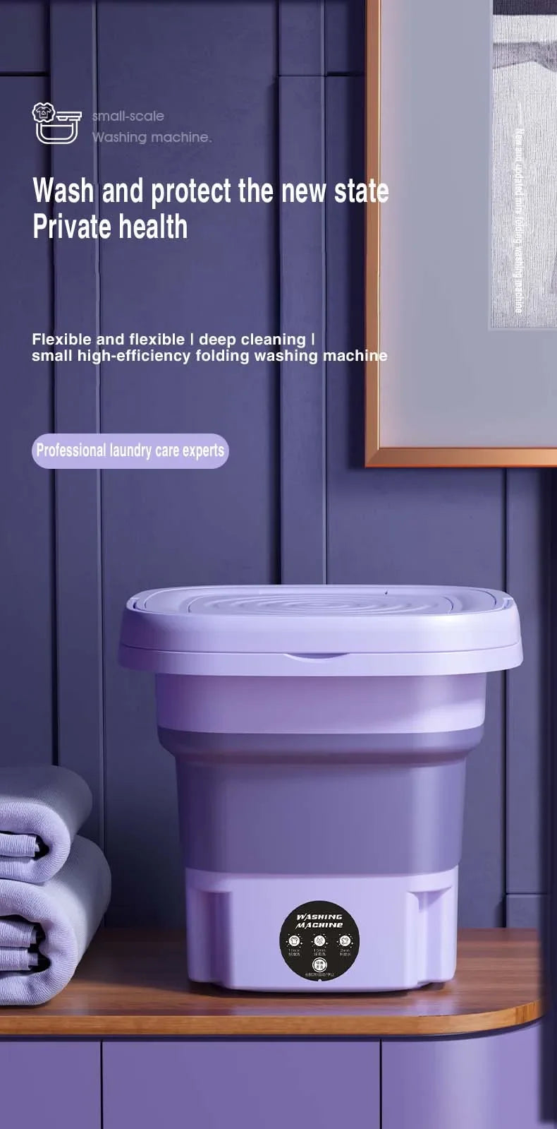 TOT FoldWash 8L – Portable Foldable Washing Machine with Dry & Wash Modes