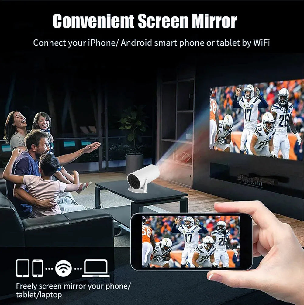 TOT HY300 Lite Projector – Android 4K Support, 300 ANSI HD WiFi Smart Cinema