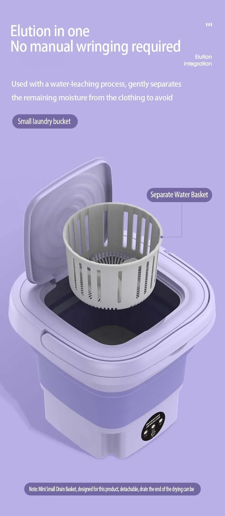 TOT FoldWash 8L – Portable Foldable Washing Machine with Dry & Wash Modes