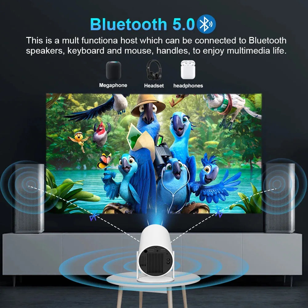 TOT HY300 Lite Projector – Android 4K Support, 300 ANSI HD WiFi Smart Cinema